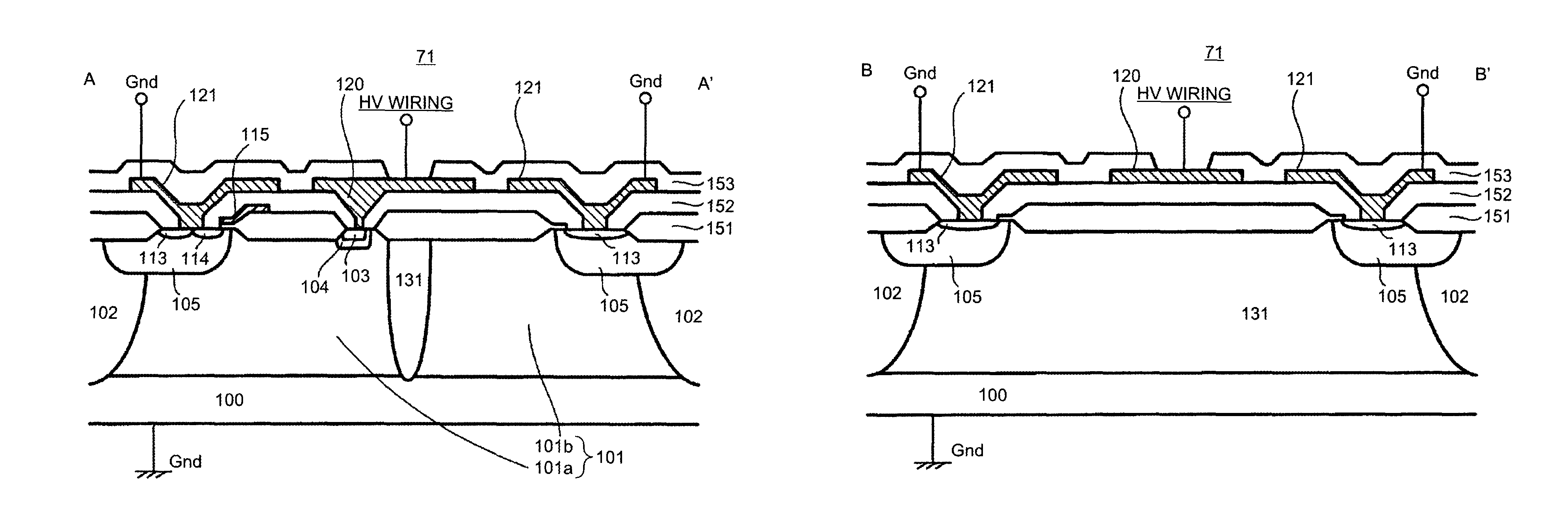 High voltage semiconductor device and driving circuit