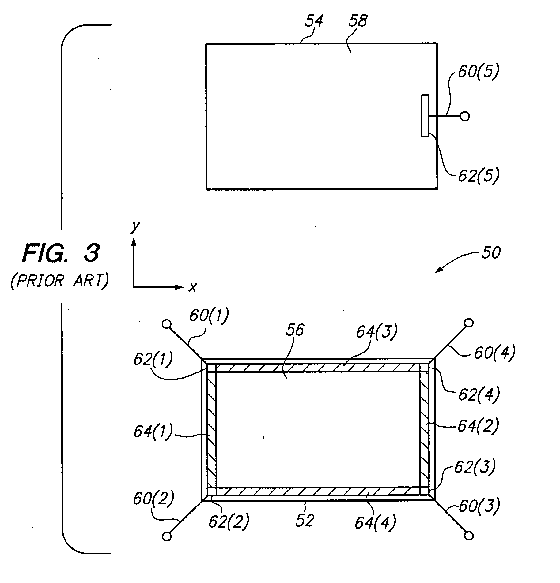 Touch sensor with conductive polymer switches