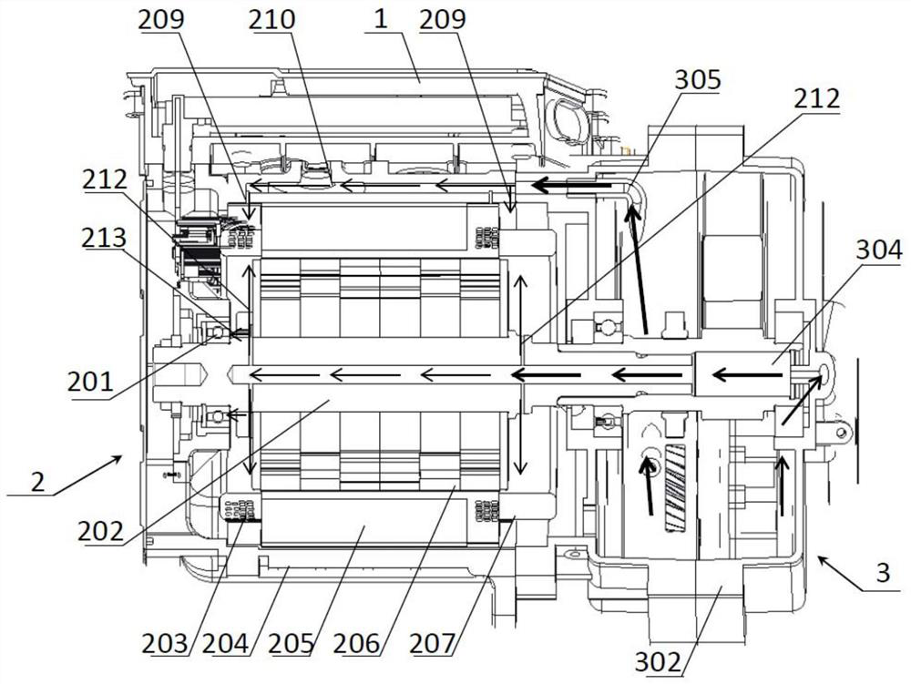 Hybrid cooling system of electric drive system and vehicle