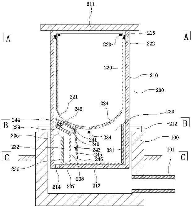 A dumping device for kitchen waste