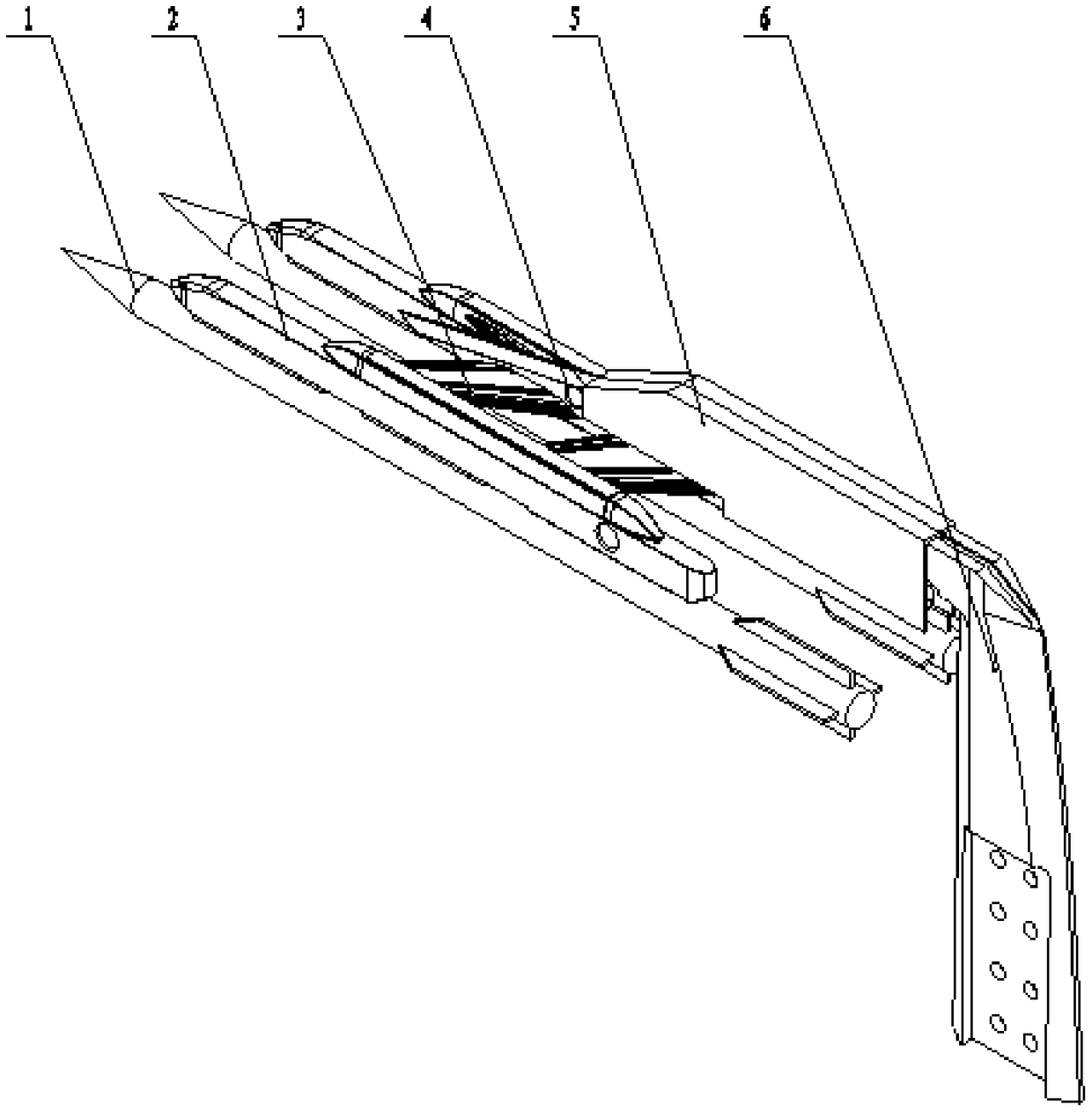 Six-component multiple-chip-beam type balance used for CTS (captive trajectory simulation) test of paralleled hanger put in overall