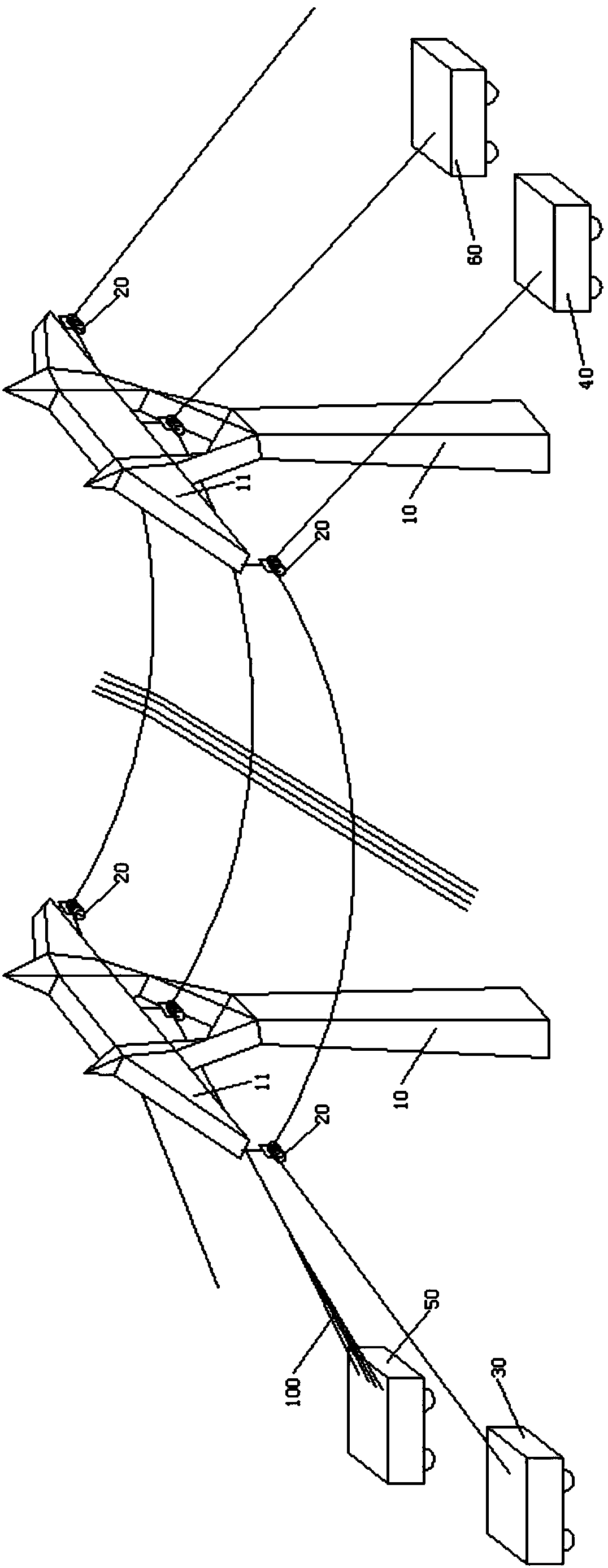 Crossing method for transmission line tension stringing construction