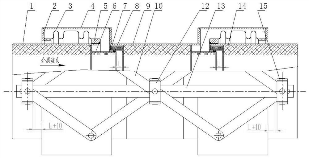 Compound expansion joint used in petrochemical field