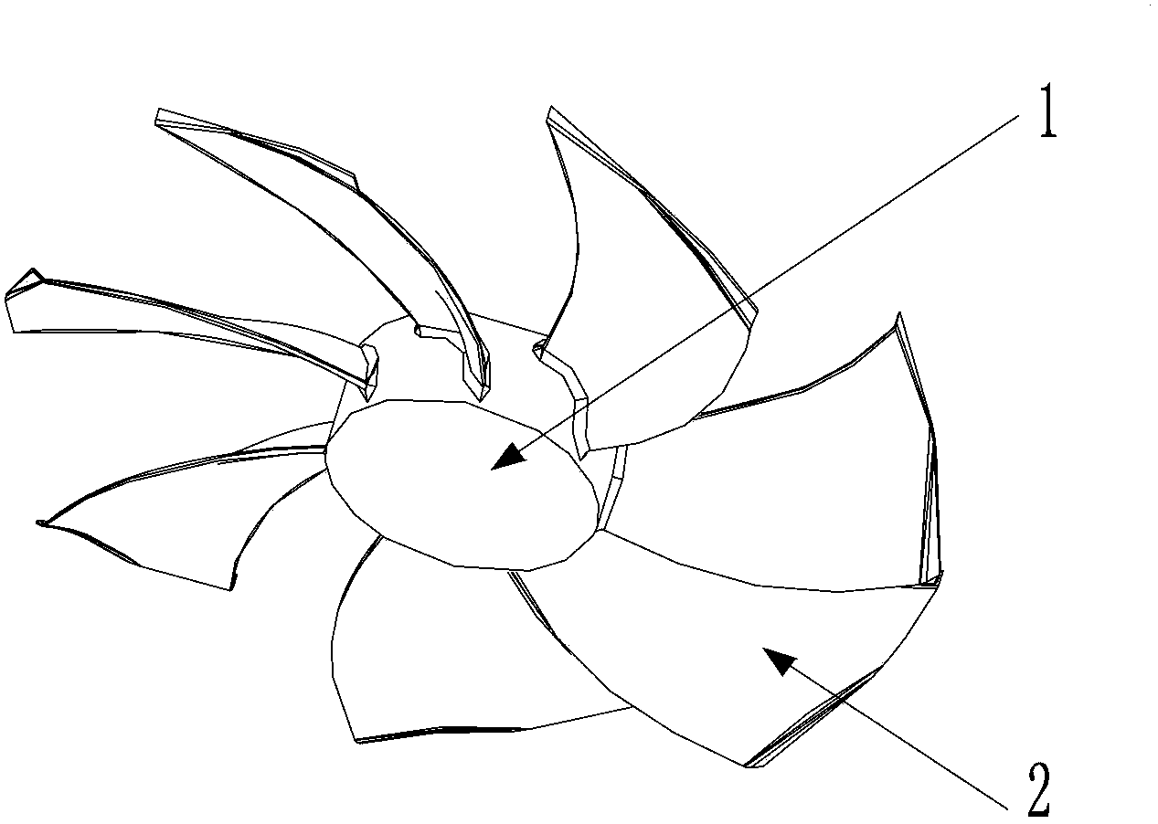 Axle-flow fan blade