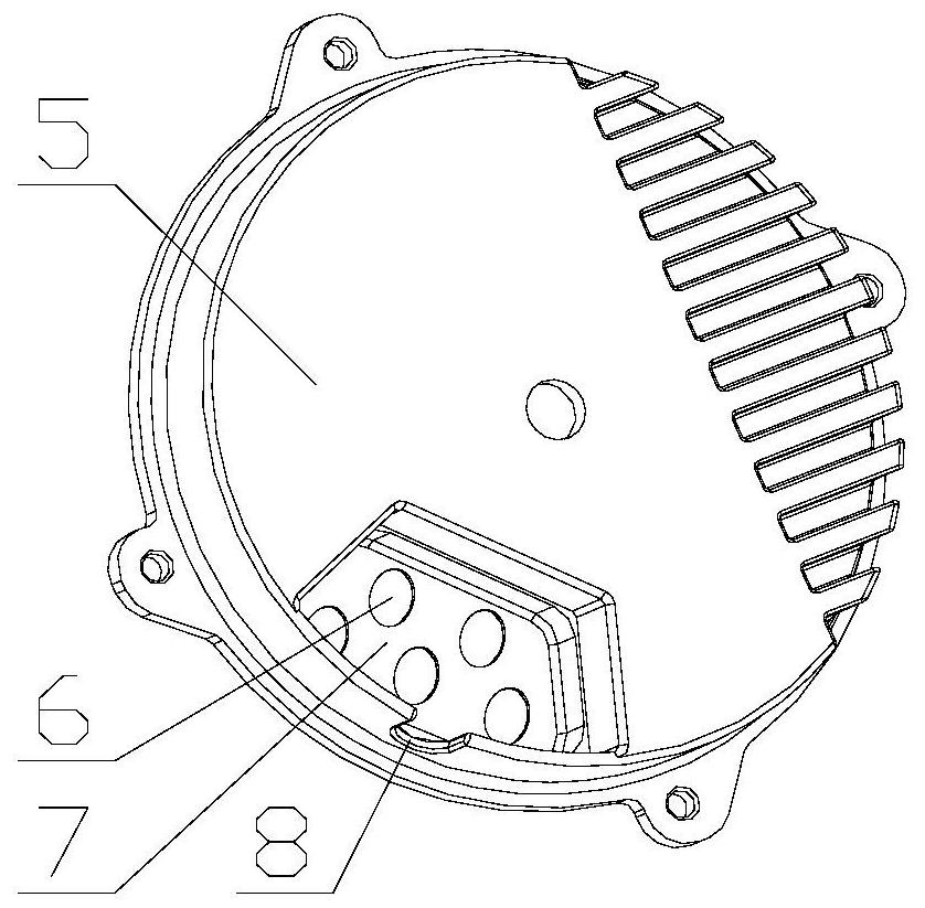 Wire outlet structure, motor and automobile