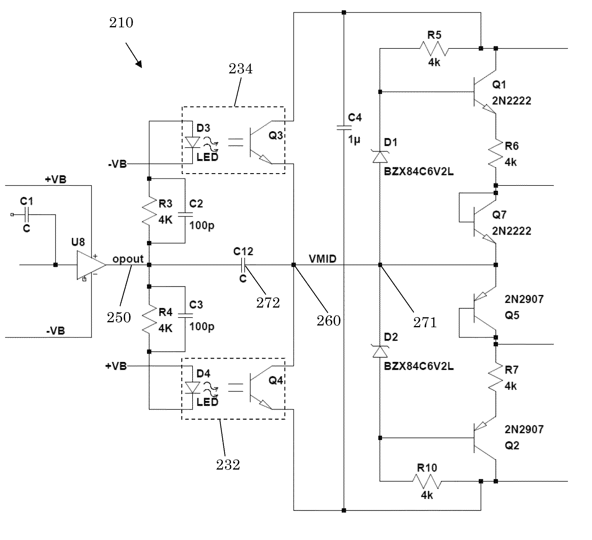 High gain, high voltage power amplifier