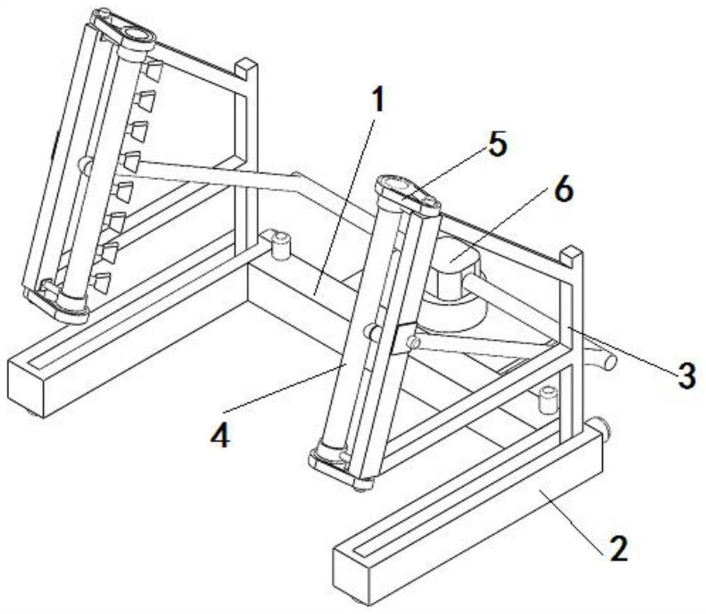 Device for separating glass substrate from spacing packing paper on A-shaped frame