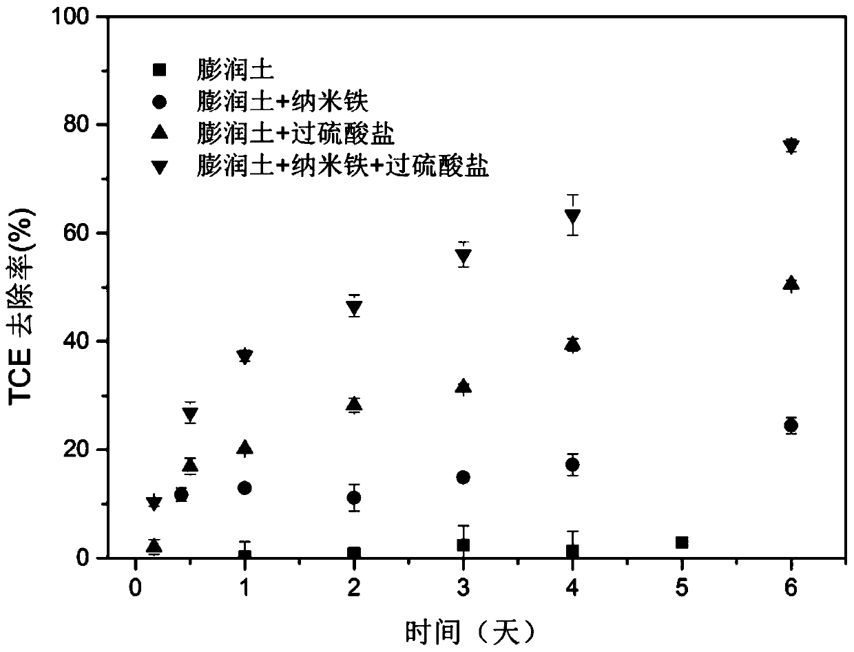 Medicament and method for synchronously fixing and reducing trichloro ethylene in soil and/or underground water