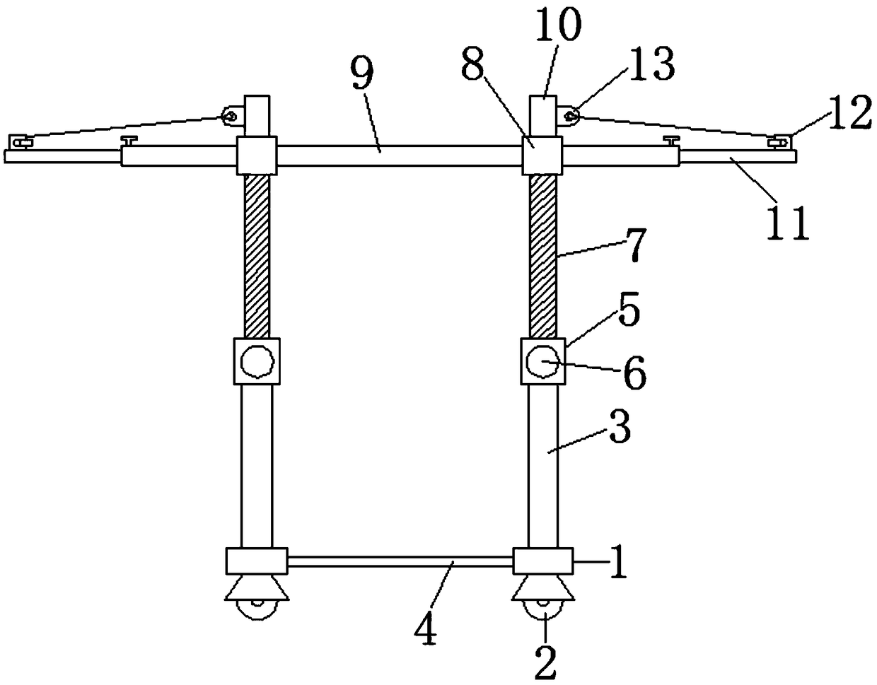 Telescopic drying rack for construction sites