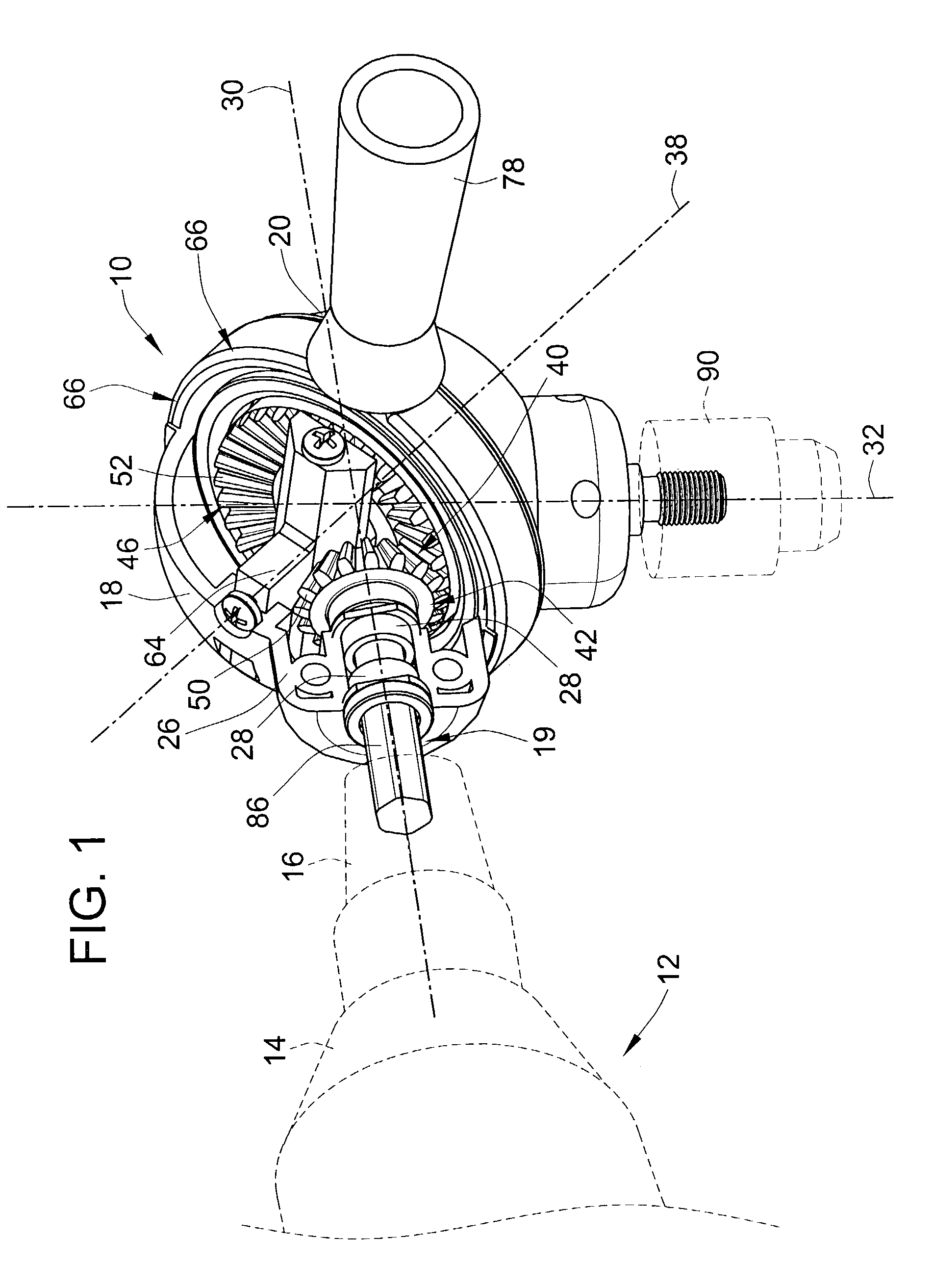 Adjustable angle drive for a rotary power tool