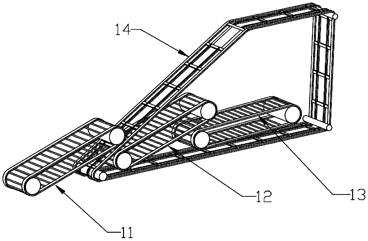 Lifting device for potato harvester