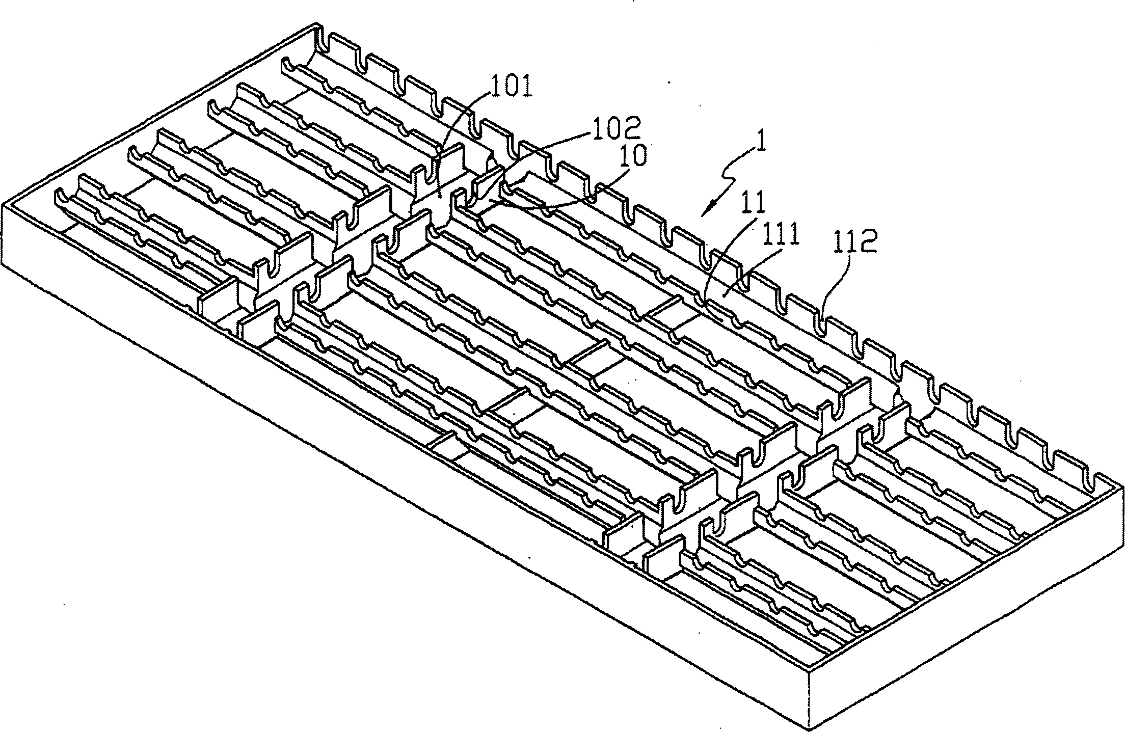 Cooling water-tower sprinkling plate structure