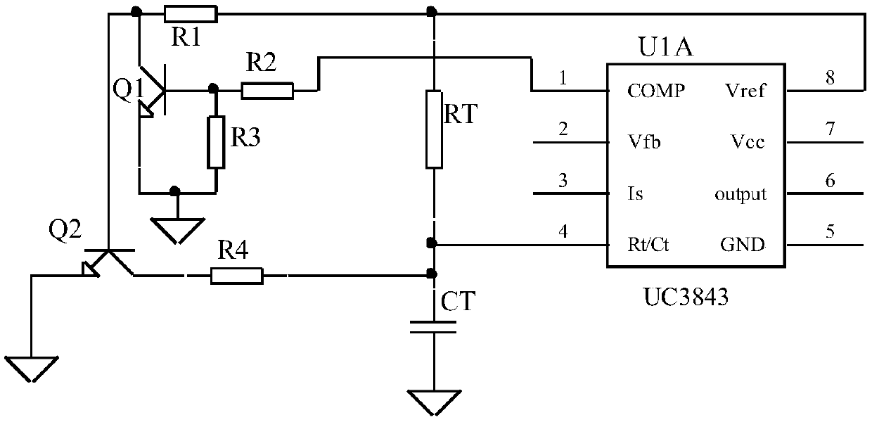 A switching power frequency conversion control circuit applied to a new energy vehicle and a design method thereof