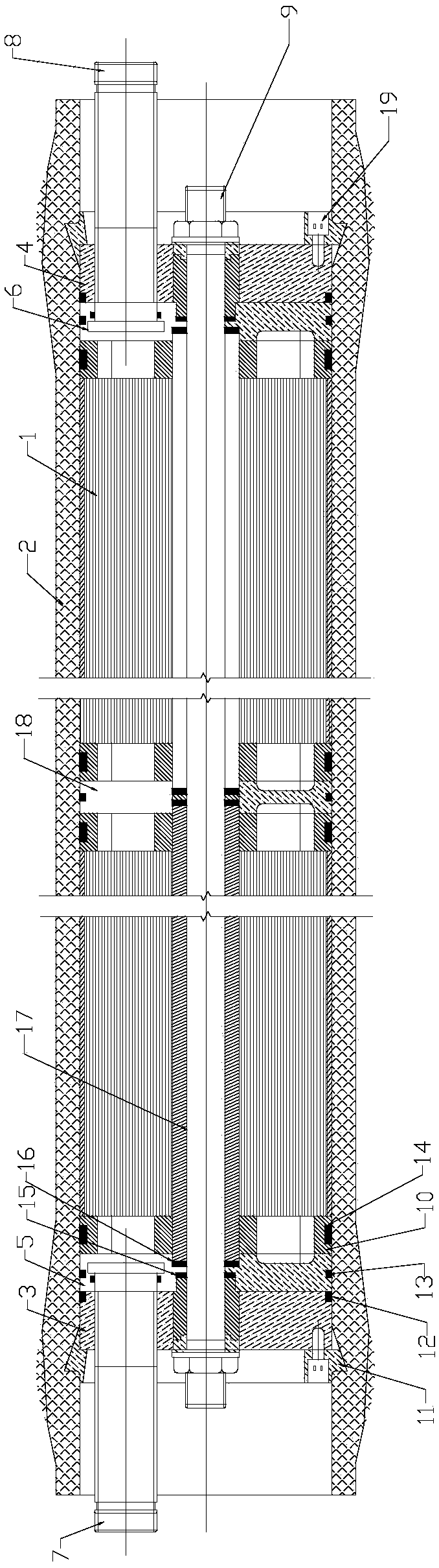 Efficient open type net pipe flowing channel reverse osmosis membrane element