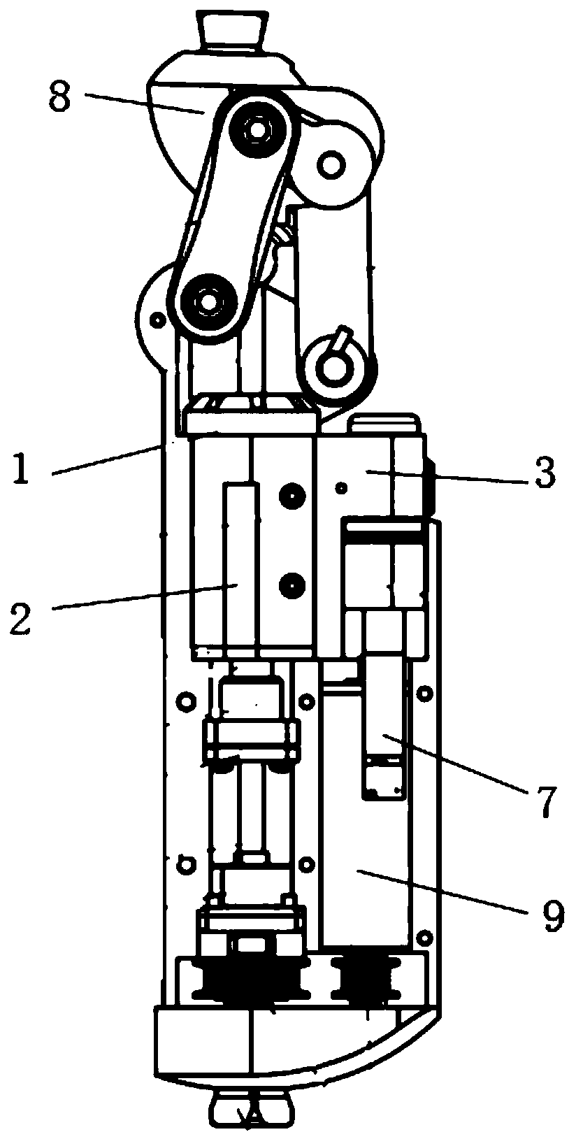 Active-passive hybrid driving type intelligent artificial limb knee joint structure