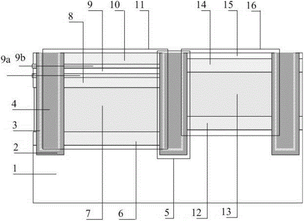 A strained Si vertical back-channel nano-CMOS integrated device and its preparation method