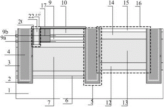 A strained Si vertical back-channel nano-CMOS integrated device and its preparation method