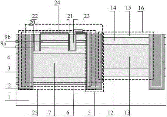 A strained Si vertical back-channel nano-CMOS integrated device and its preparation method