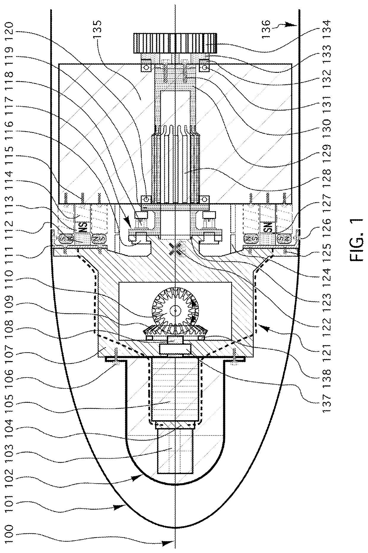 Electric, inductively-energized controllable-pitch propeller hub