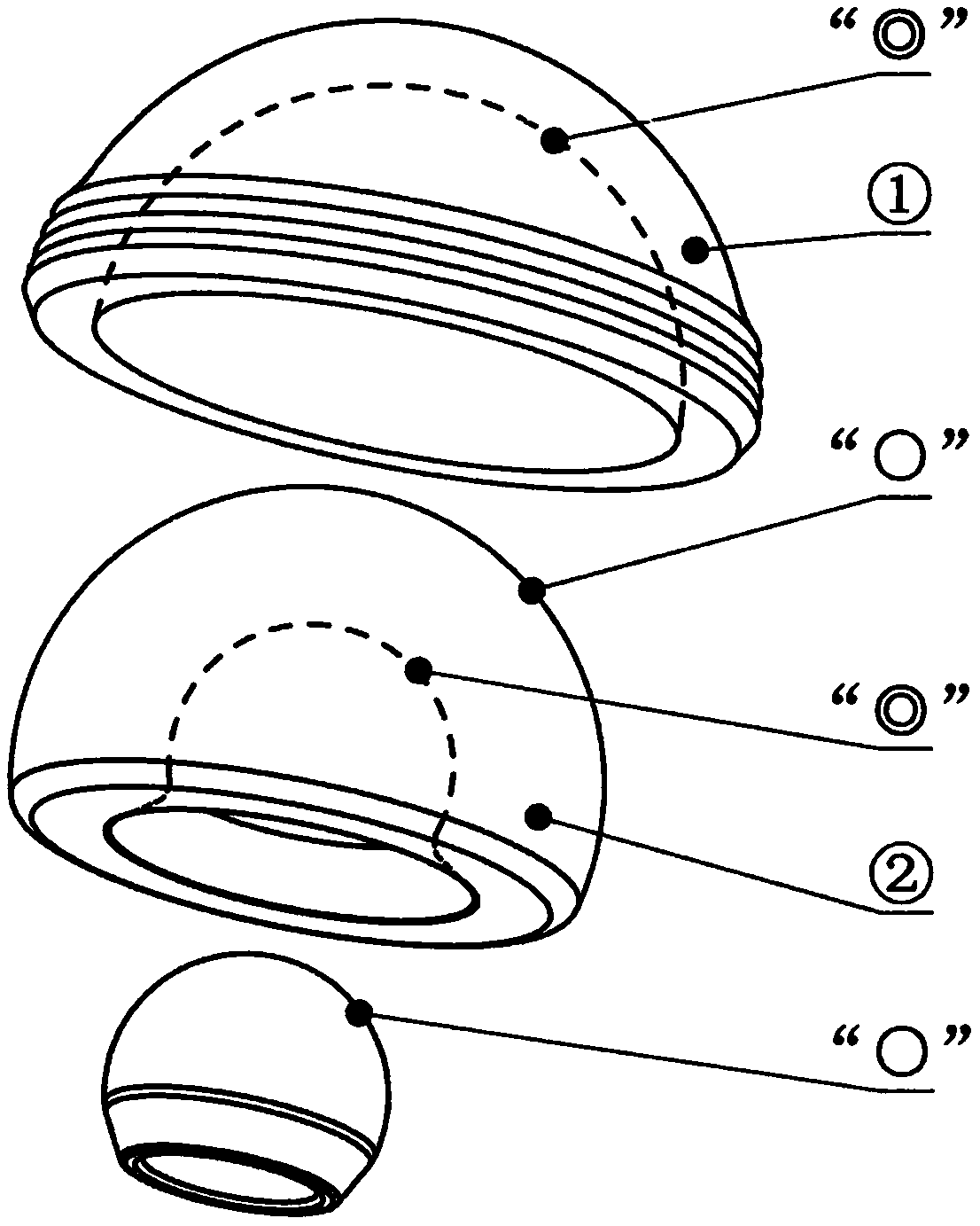 Double-acting full hip acetabular prosthesis with clasp