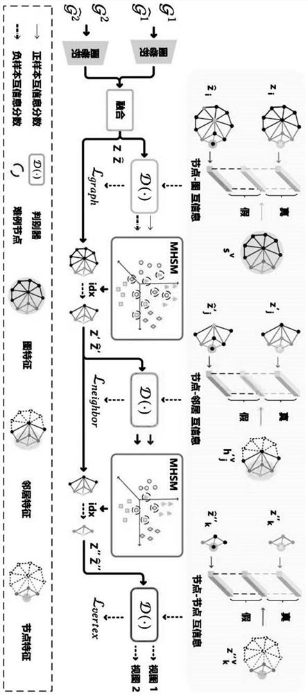 Multi-view comparative learning-based citation network graph representation learning system and method