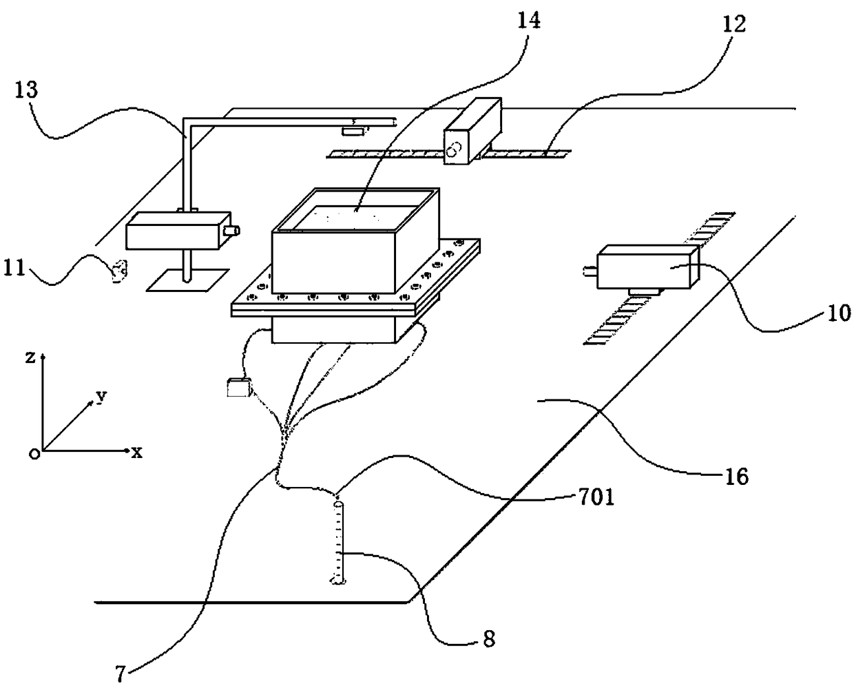 Pile-supported type reinforced embankment three-dimensional deformation field visual test device and test method thereof