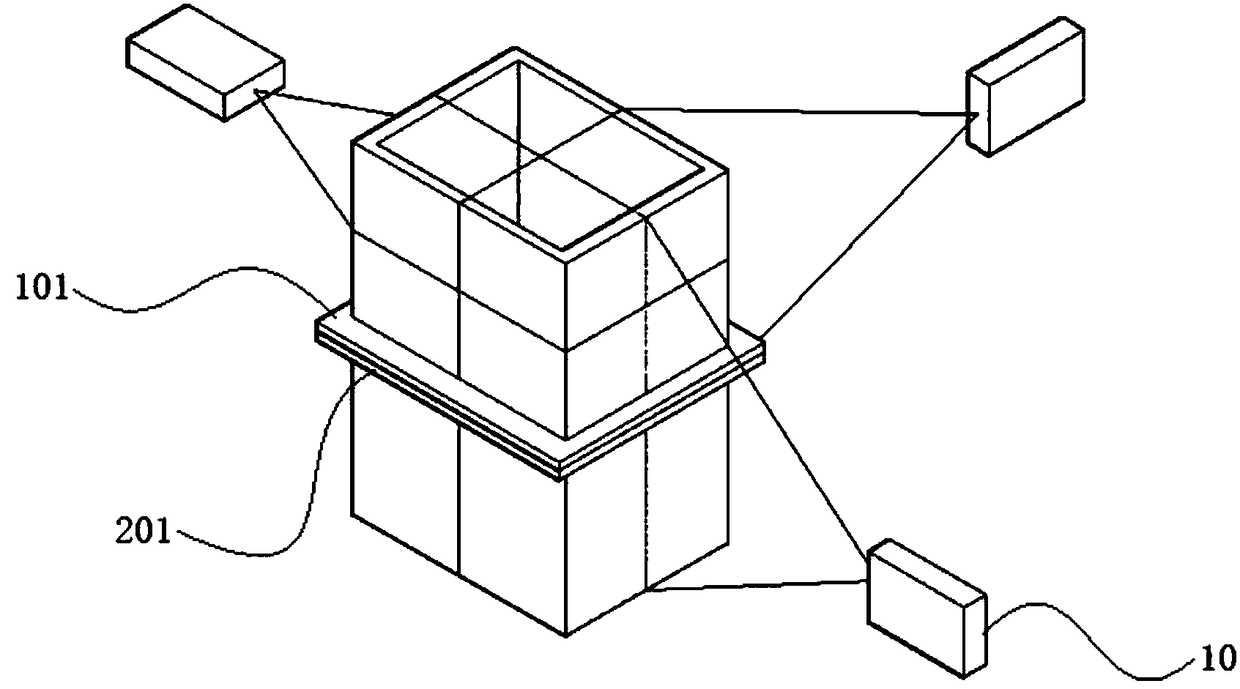 Pile-supported type reinforced embankment three-dimensional deformation field visual test device and test method thereof