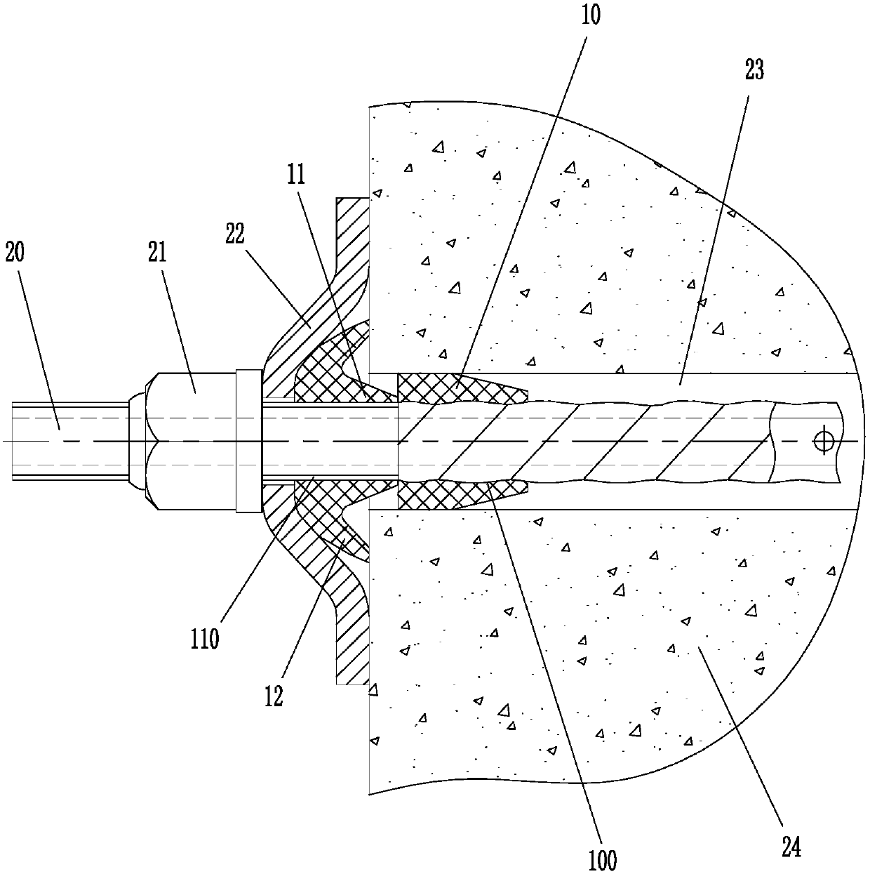 Novel combined stop-grouting plug used for anchor rod and anchor cable