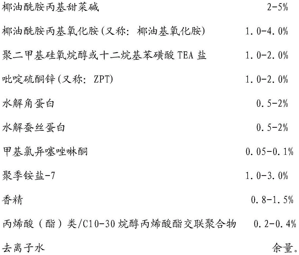 Three-in-one liquid shampoo and preparation method thereof