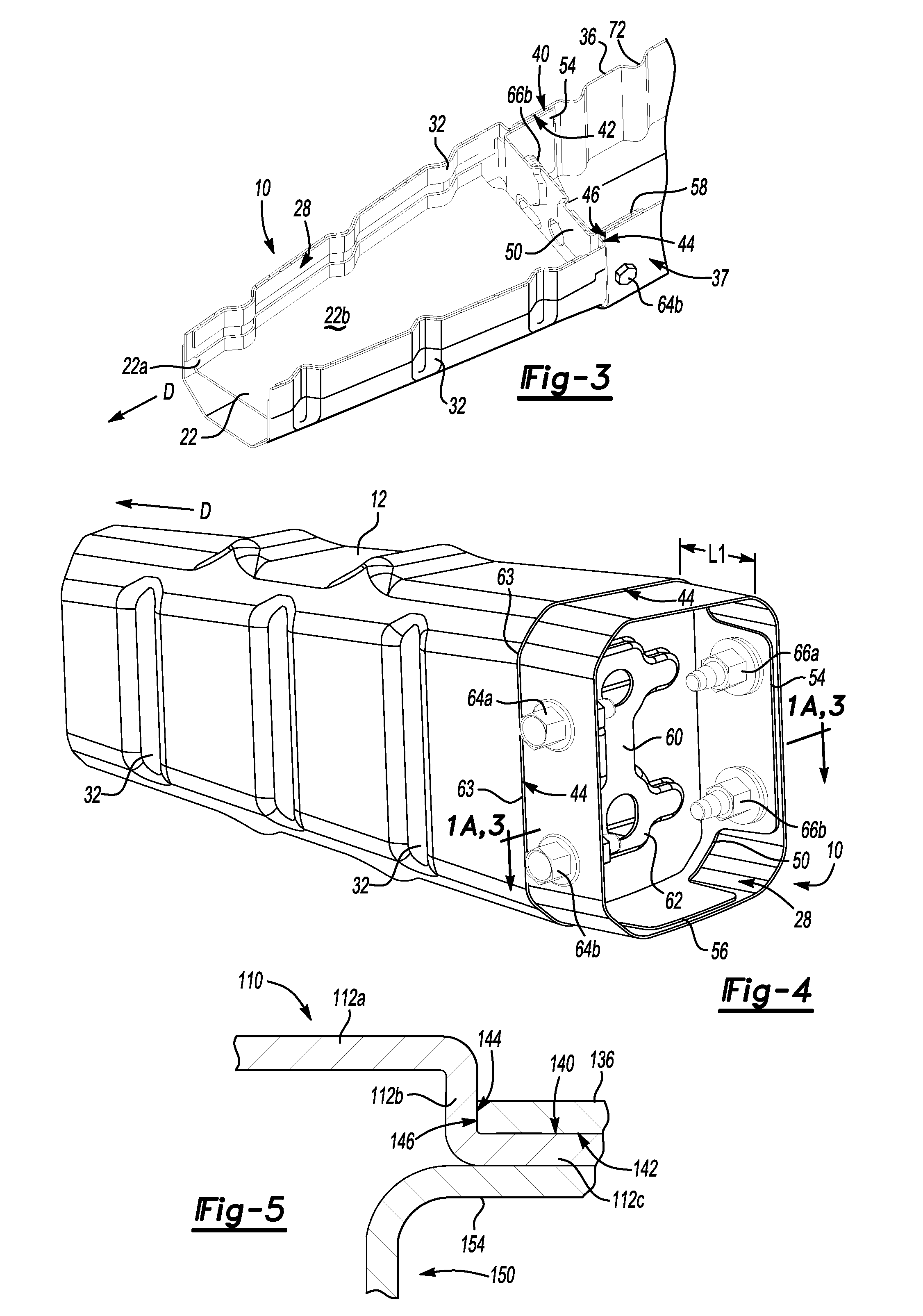 Efficient joint for vehicle energy-absorbing device