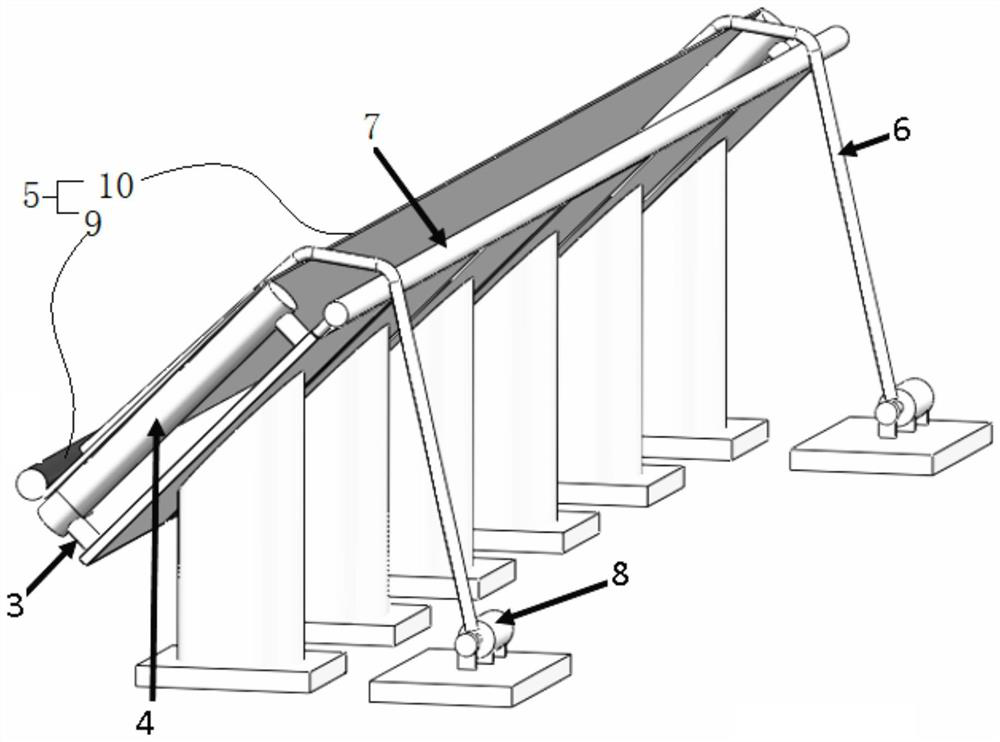 Flexible and adjustable snow-removing, defrosting and dust-removing device and method for solar photo-thermal panel