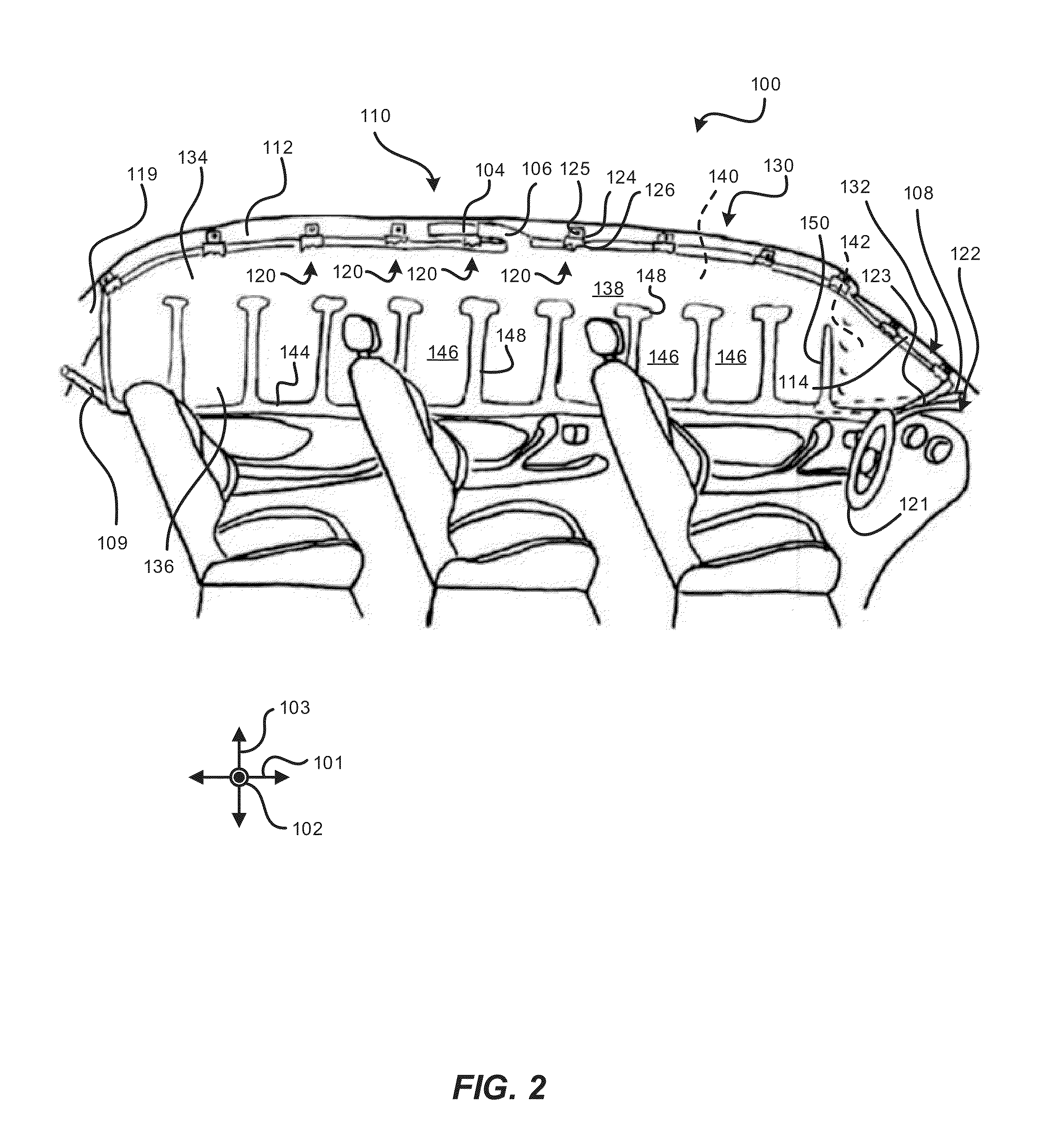 Top tether for curtain airbag