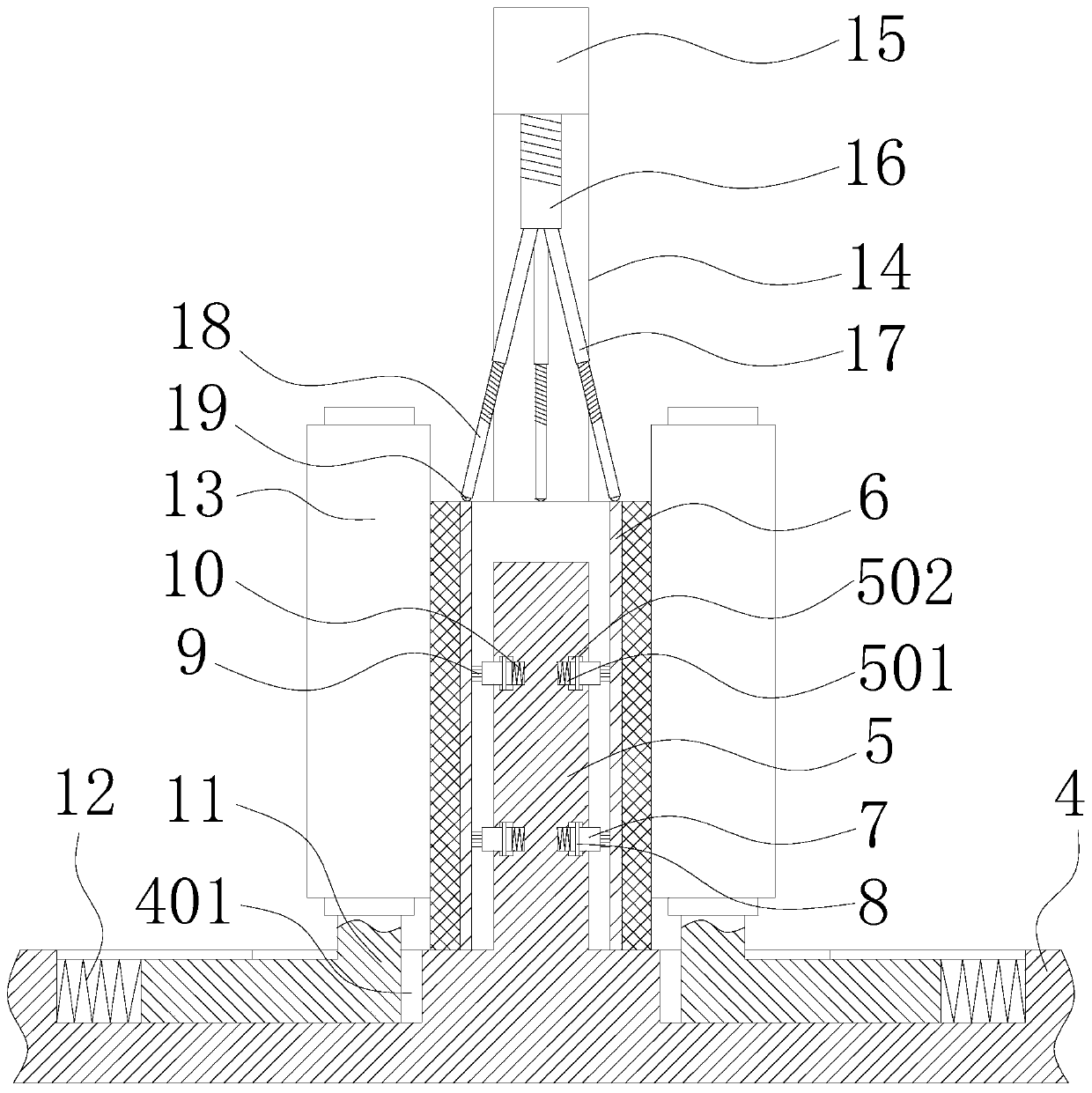 Yarn placing and fixing frame in textile industry production