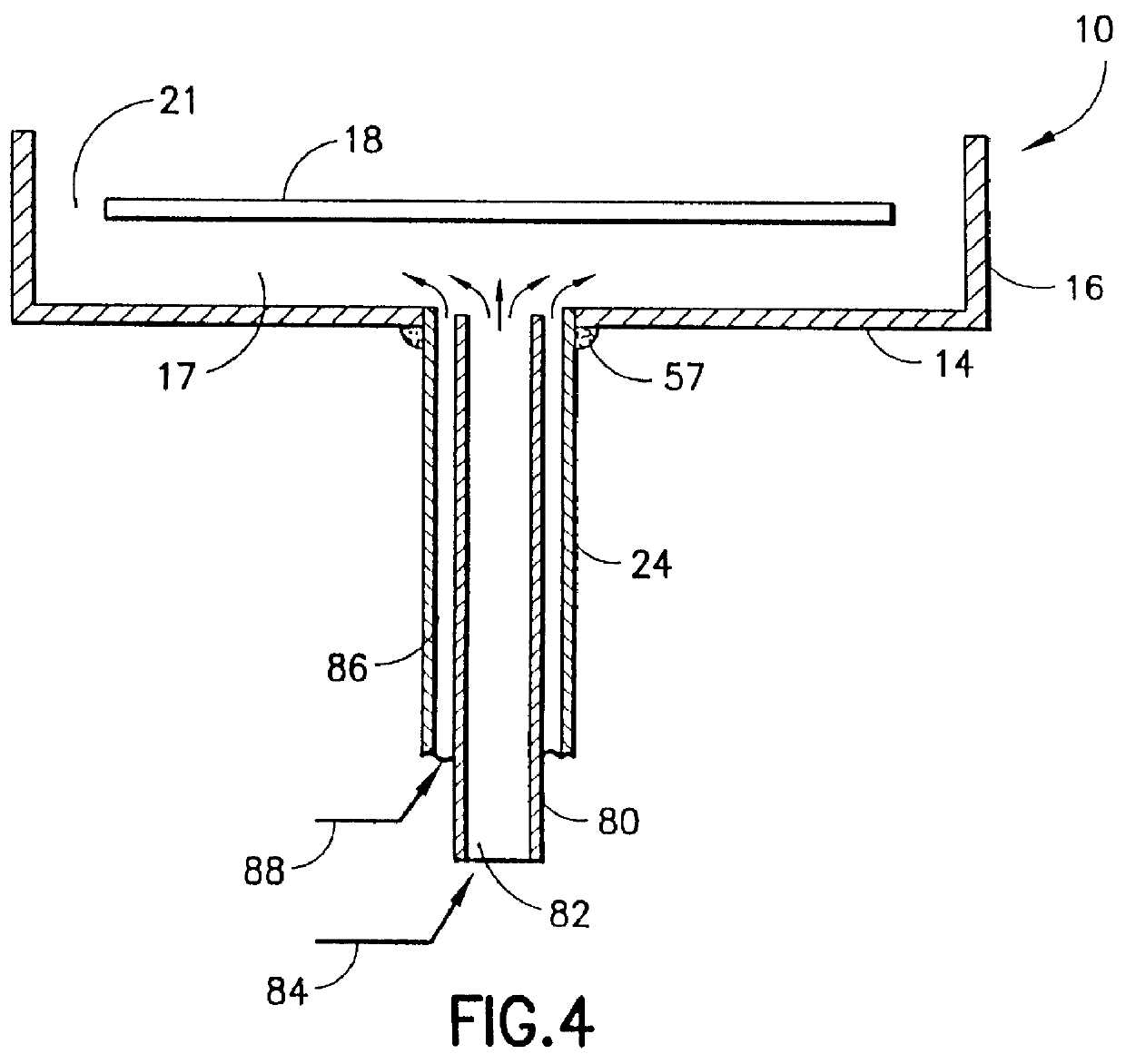 Method of delivering source reagent vapor mixtures for chemical vapor deposition using interiorly partitioned injector