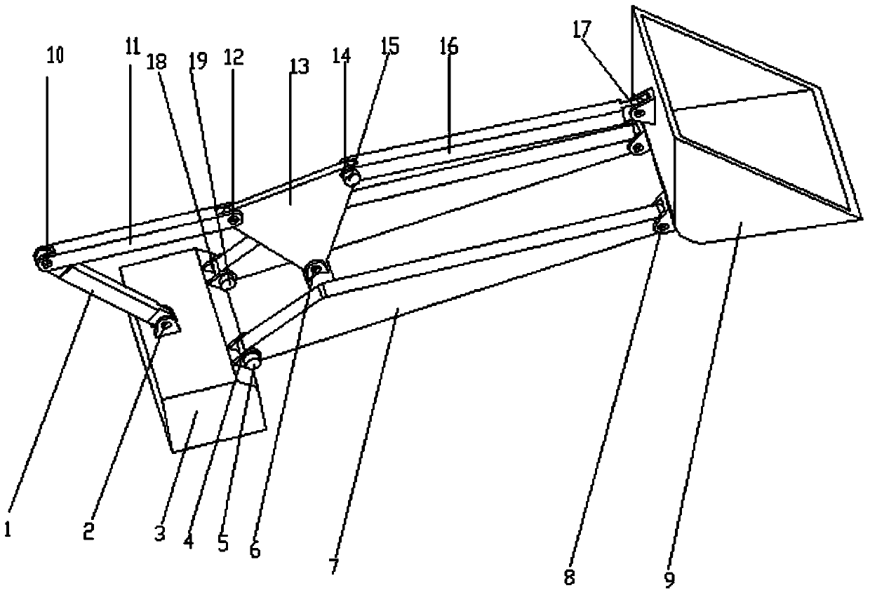 Simple multi-connecting-rod controllable loader with active metamorphic function