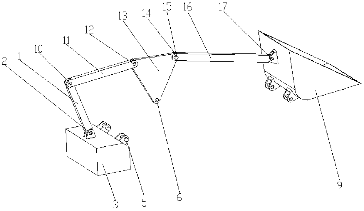 Simple multi-connecting-rod controllable loader with active metamorphic function