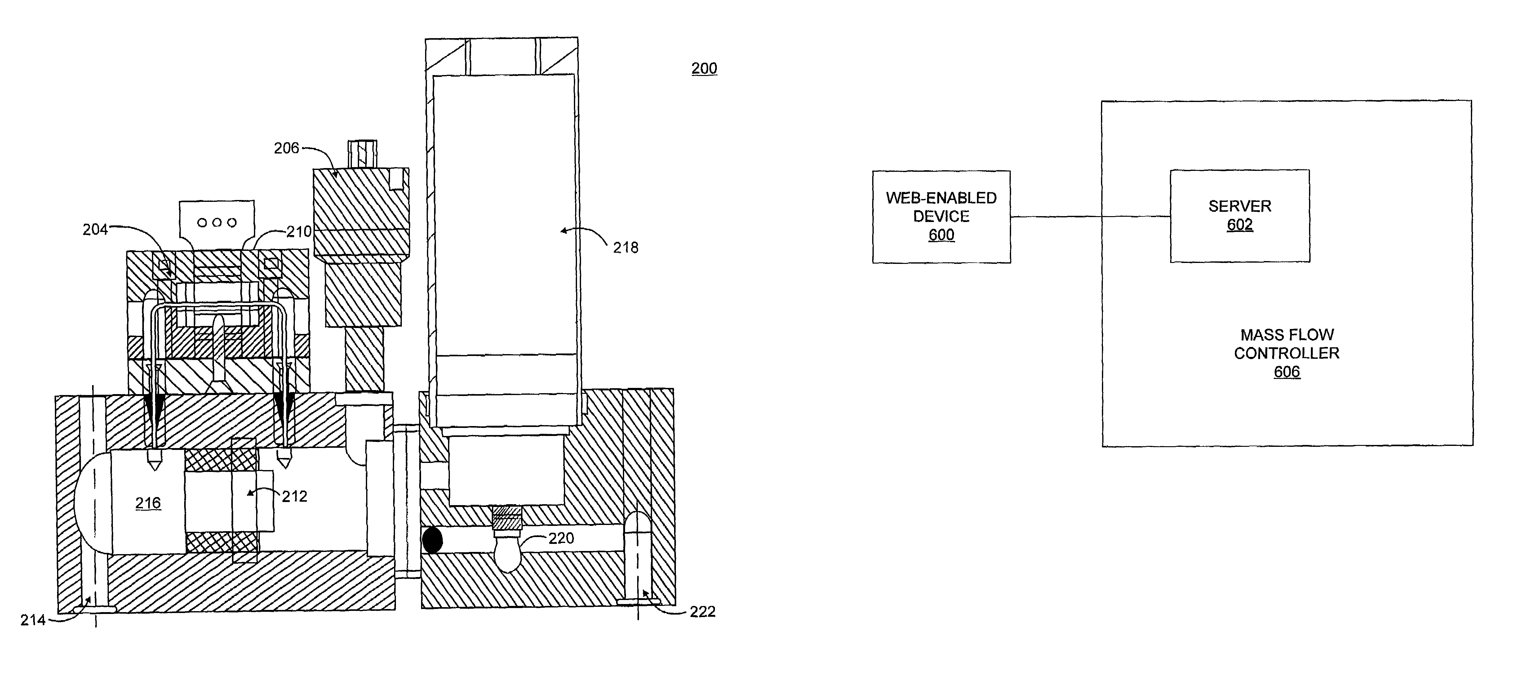 Apparatus and method for mass flow controller with embedded web server