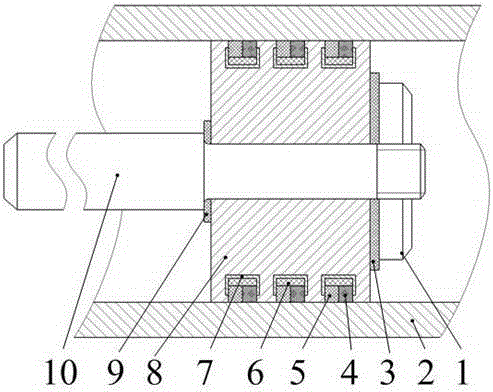 Hydraulic cylinder piston sealing device under high temperature situation