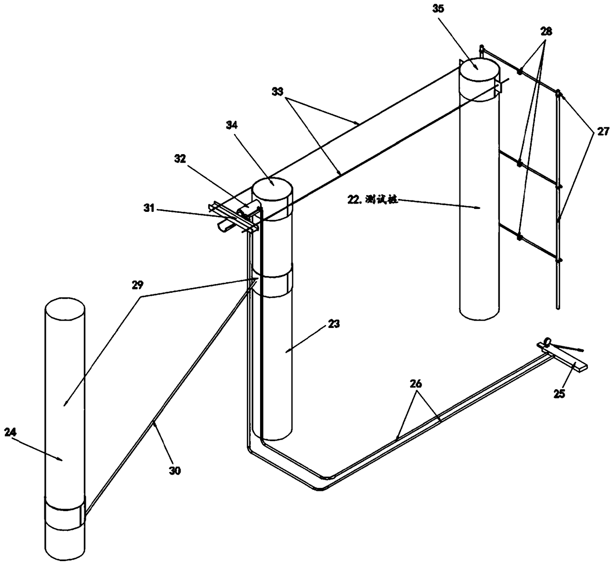 Crush resistance, extraction resistance and horizontal static load test equipment of high piles