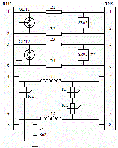 Surge protection device of mid-span active Ethernet