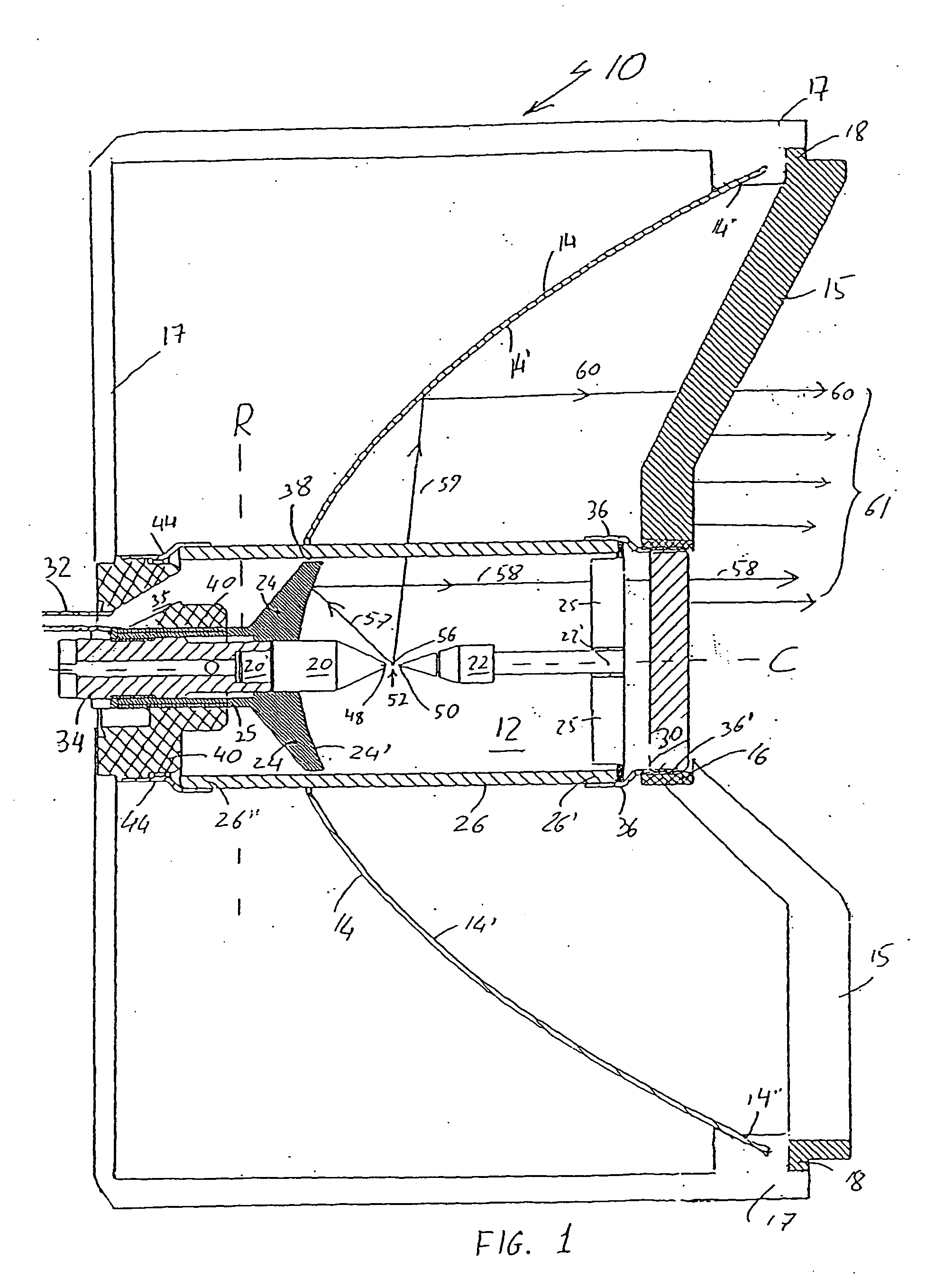 Short-arc lamp with dual concave reflectors and a transparent arc chamber