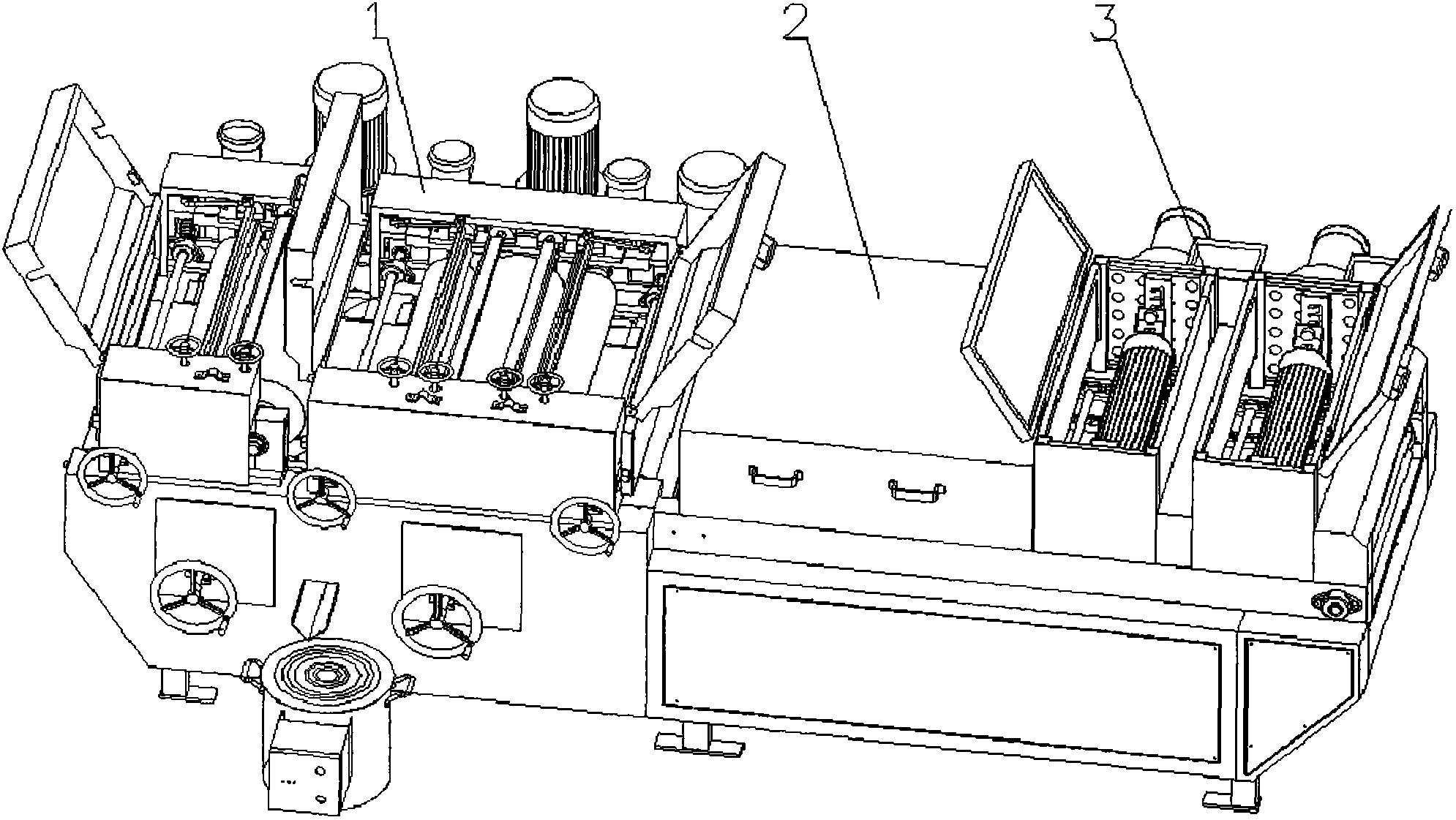 Integration machine with roll coating, leveling and drying