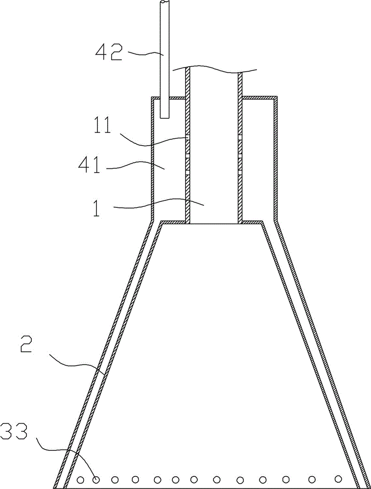 Gas-stripping mud discharging device