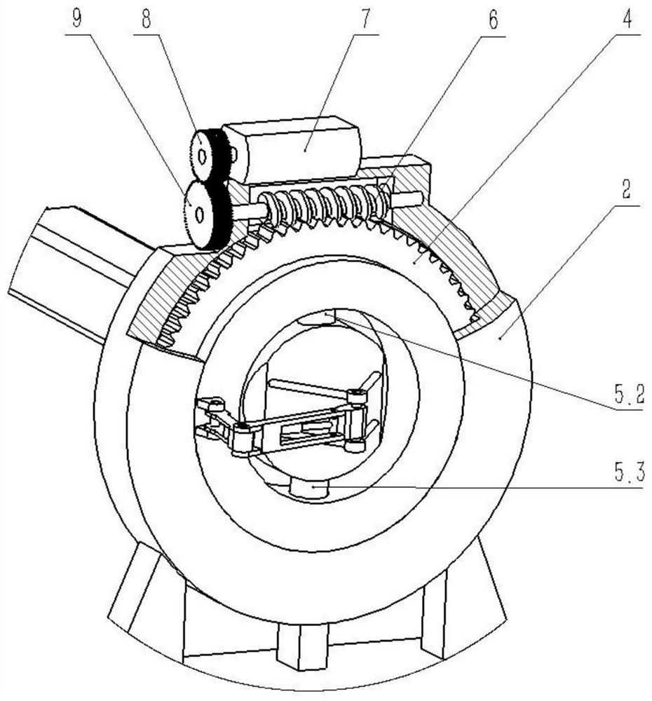 A mechanical arm device for replacing the liner of a ball mill