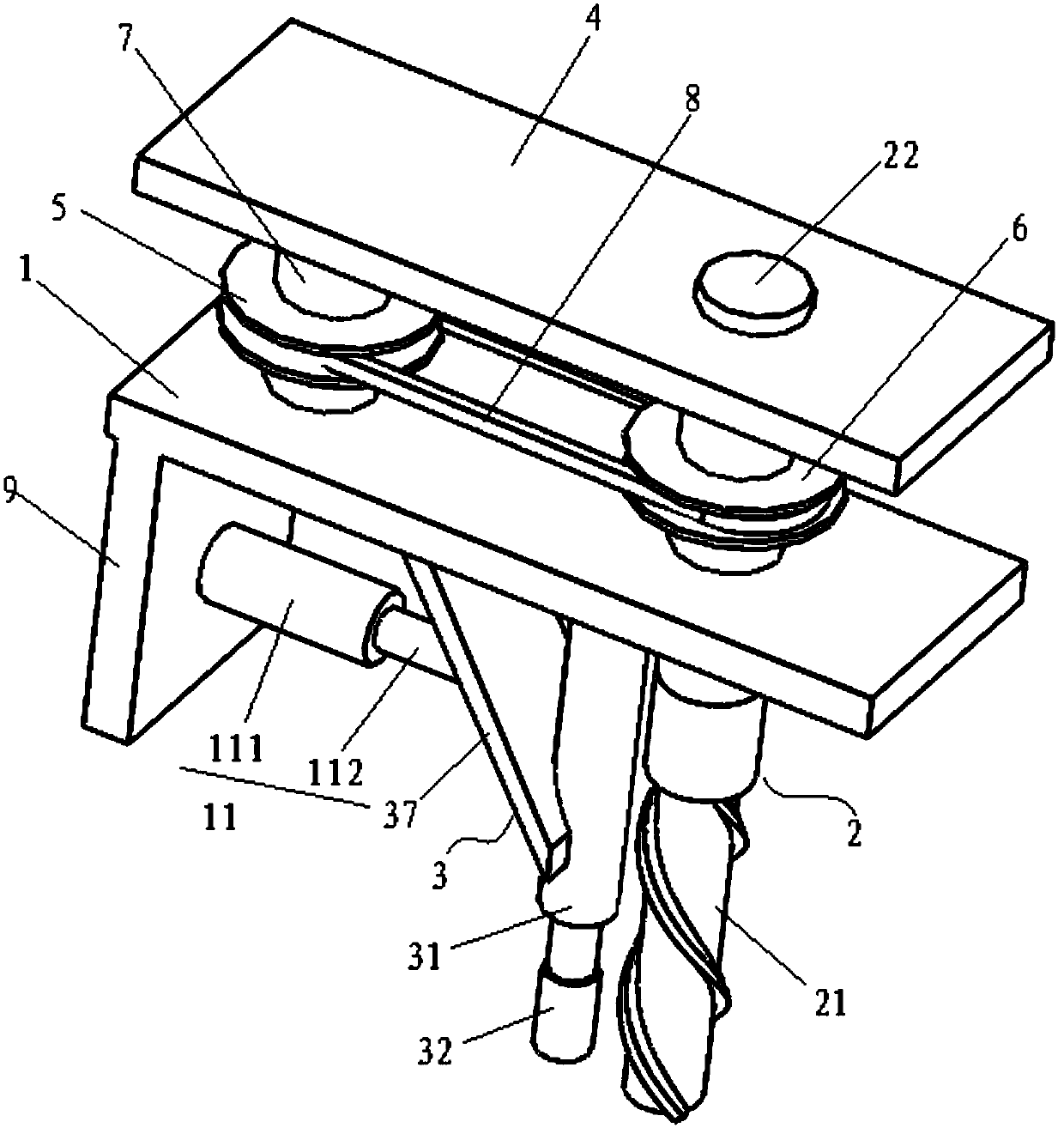 Milling device for tiny curved impellers under mesoscopic scale