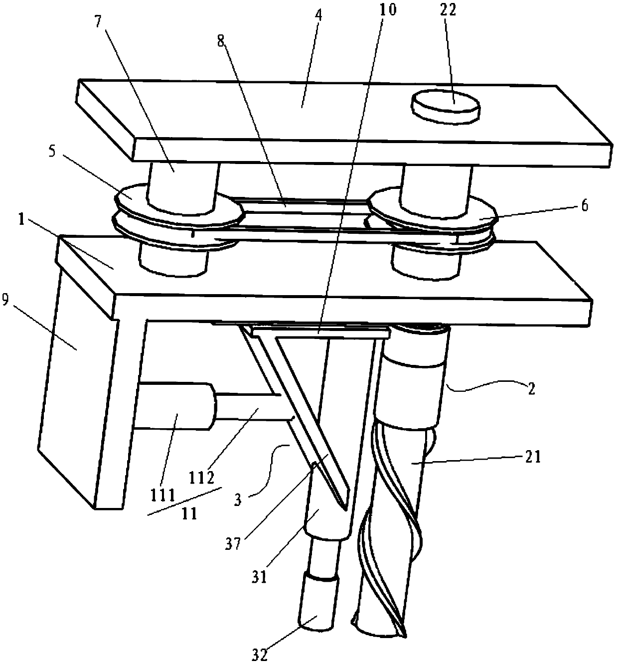 Milling device for tiny curved impellers under mesoscopic scale