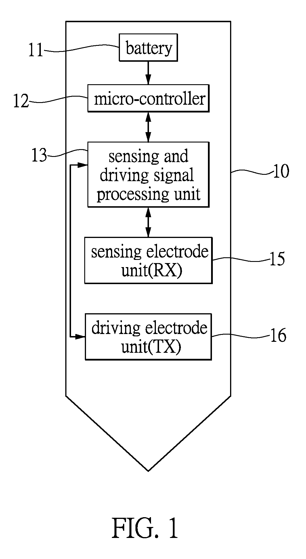 Capacitive stylus and tilt angle detecting method thereof