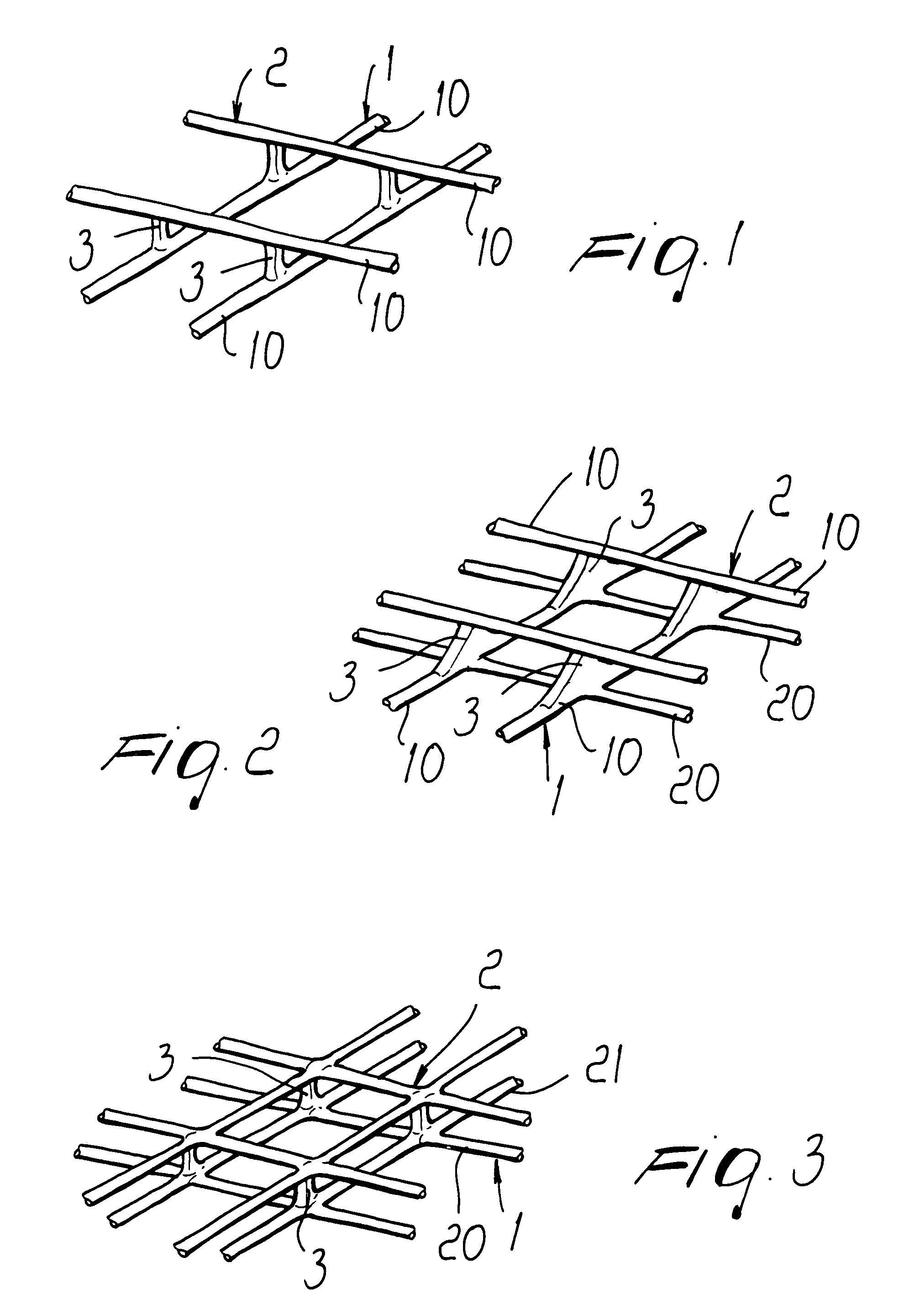 Net-like structure particularly for geotechnical uses