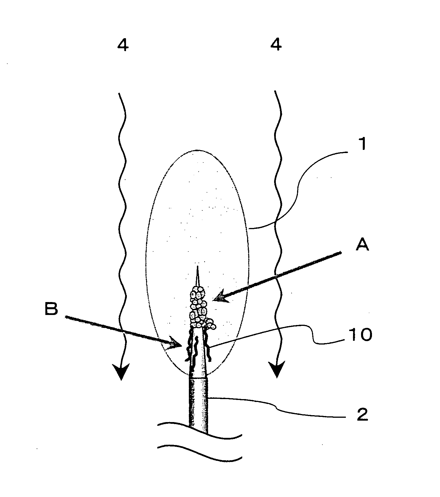 Sharp end, multi-layer carbon nano-tube radial aggregate and method of manufacturing the aggregate