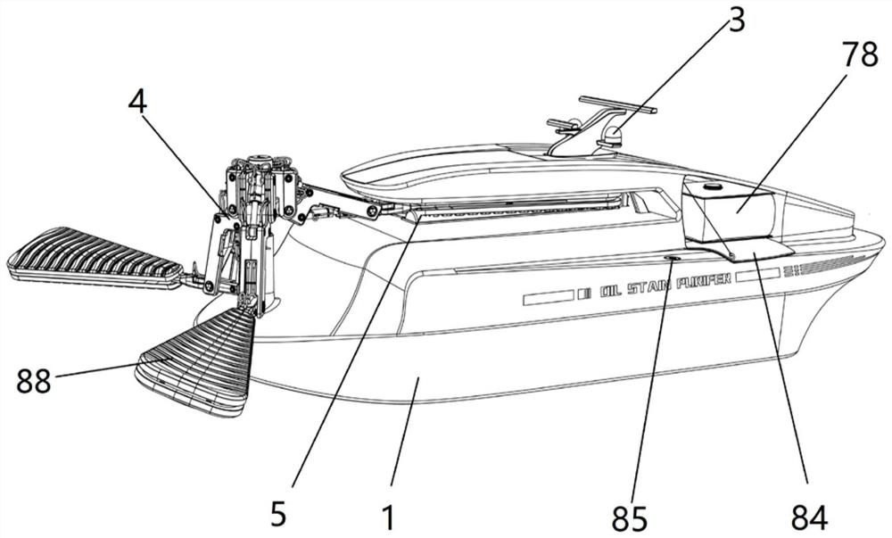 A marine oil spill recovery device